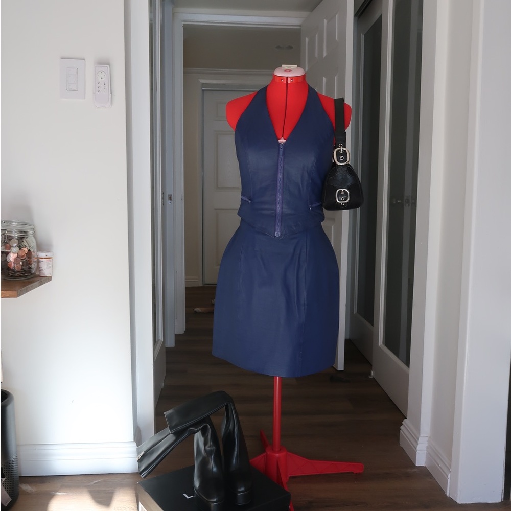 Vintage One-Of-A-Kind Wilson’s All Leather Top and Skirt Set.